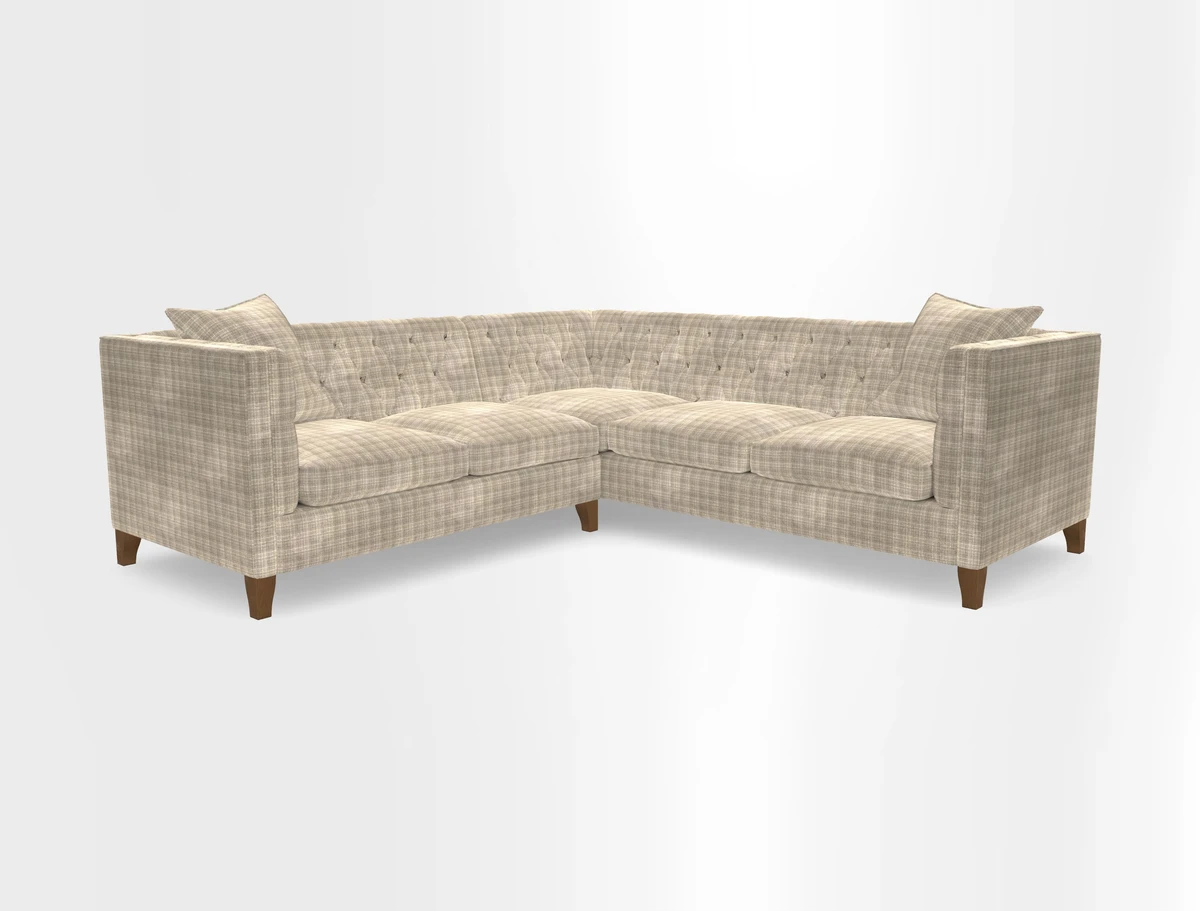 Haresfield Corner Sofa in Two Tone Plain Biscuit