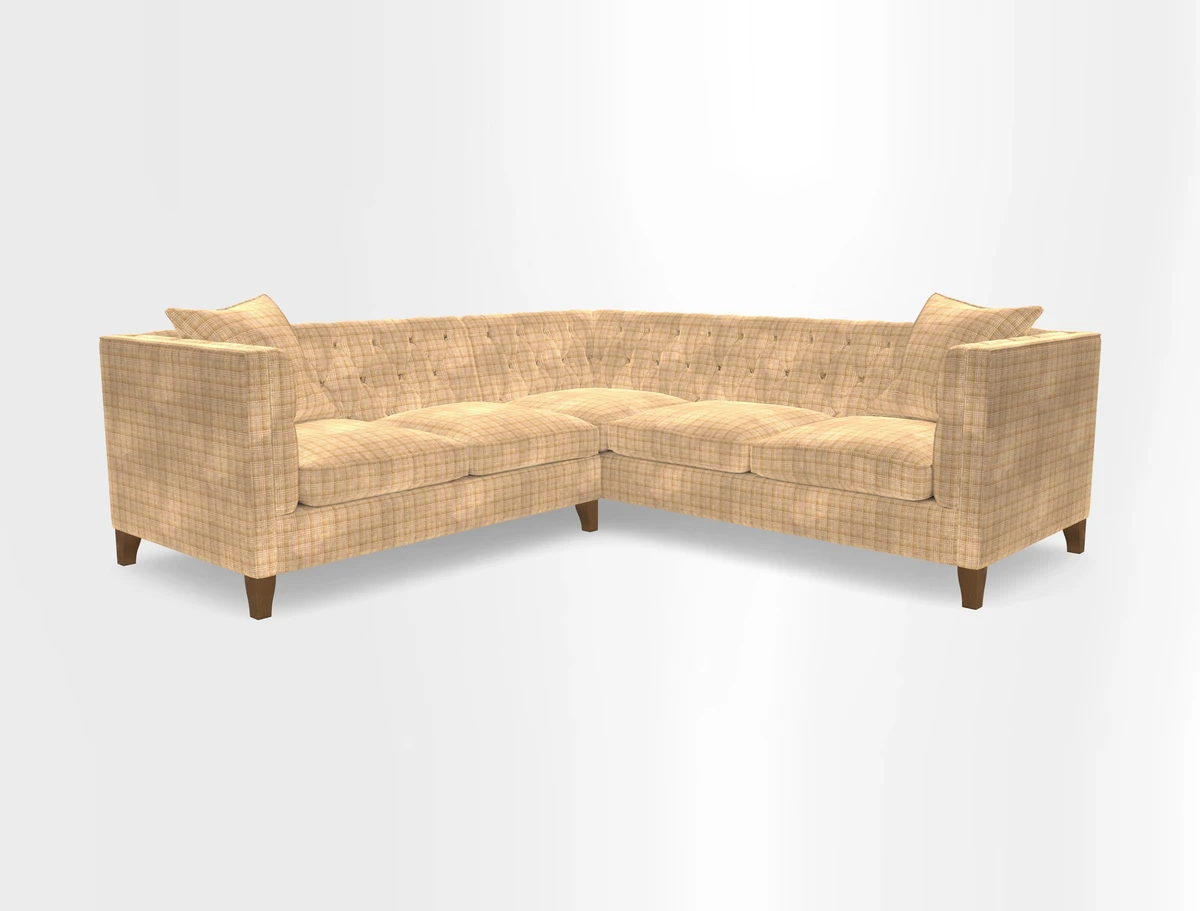 Haresfield Corner Sofa in Two Tone Plain Biscuit