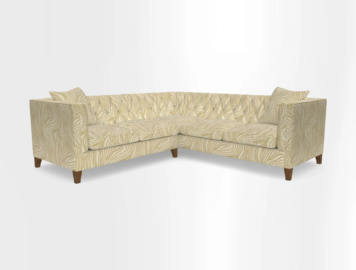 Haresfield Corner Sofa in Two Tone Plain Biscuit