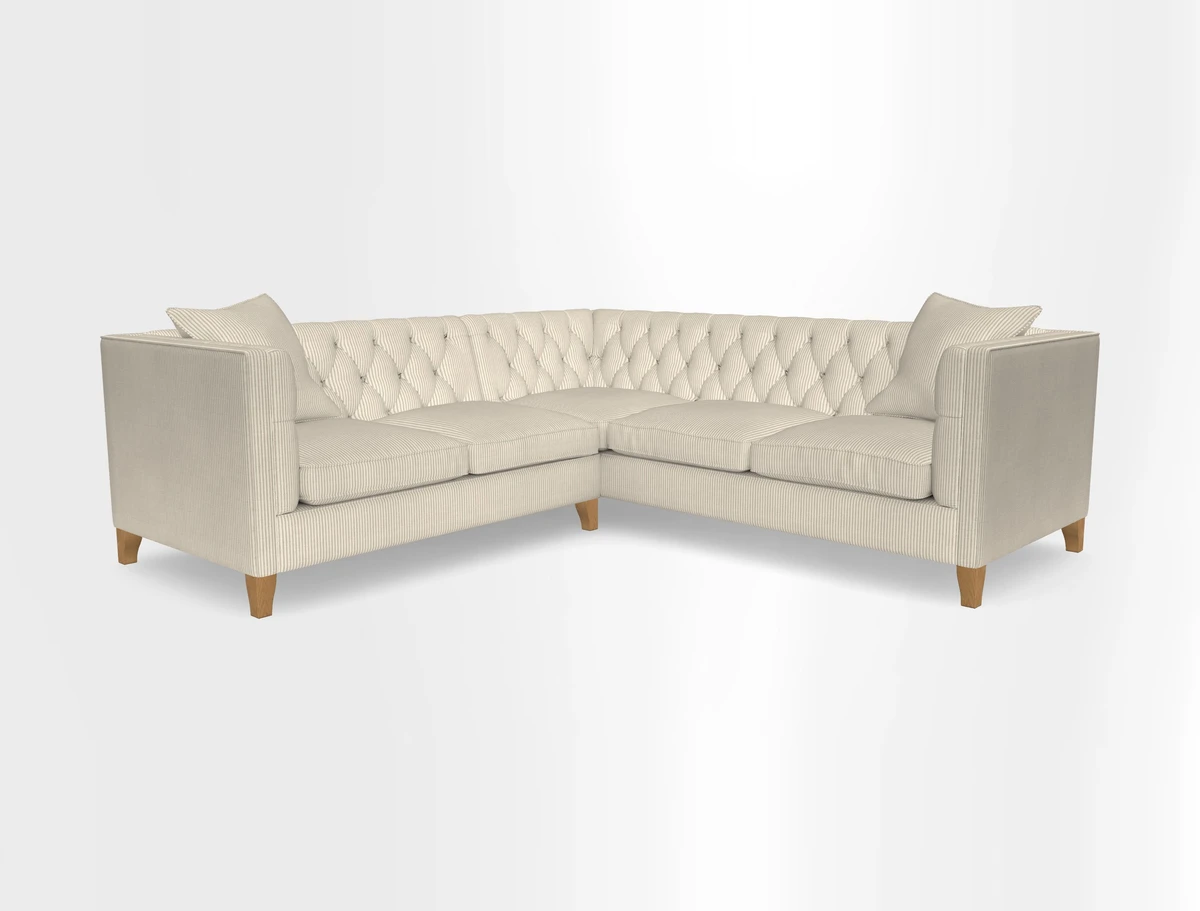 Haresfield Corner Sofa in Two Tone Plain Biscuit