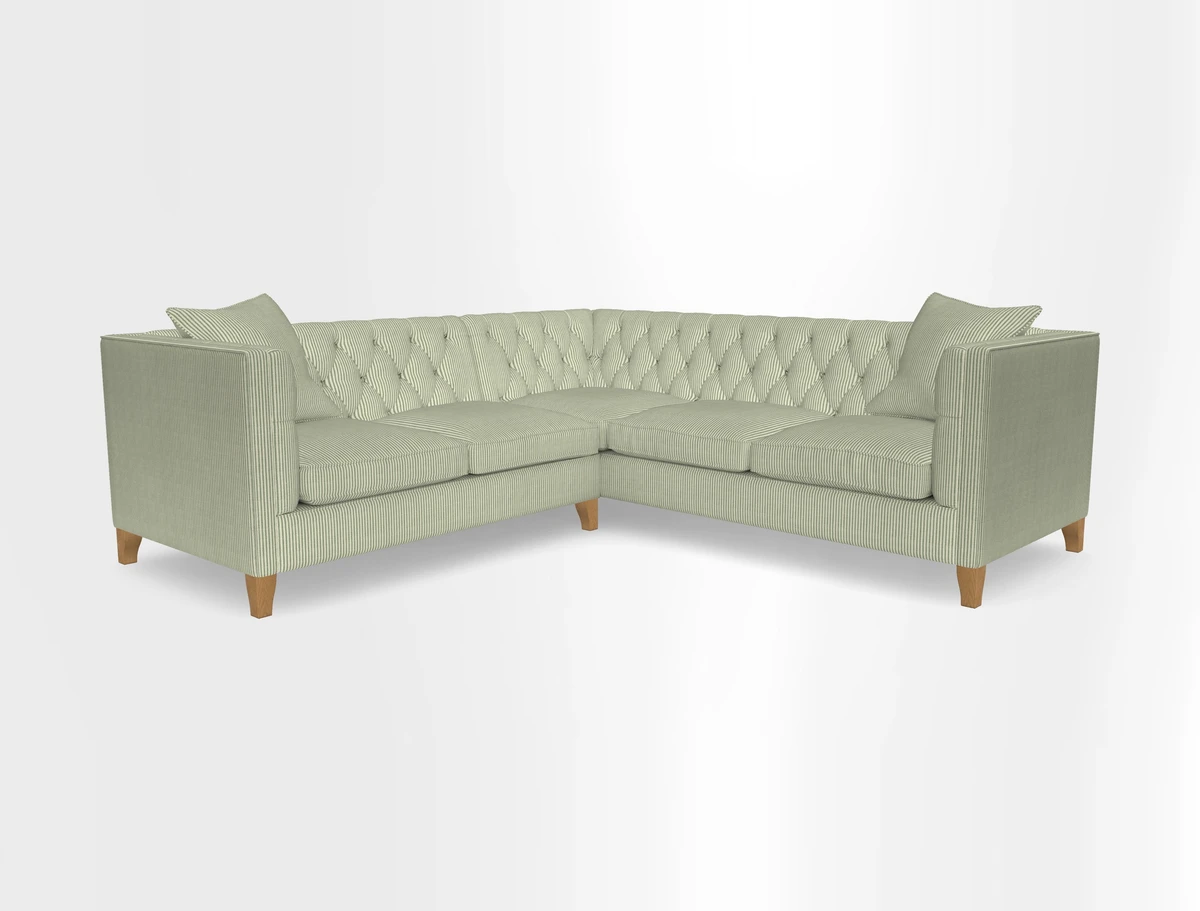 Haresfield Corner Sofa in Two Tone Plain Biscuit