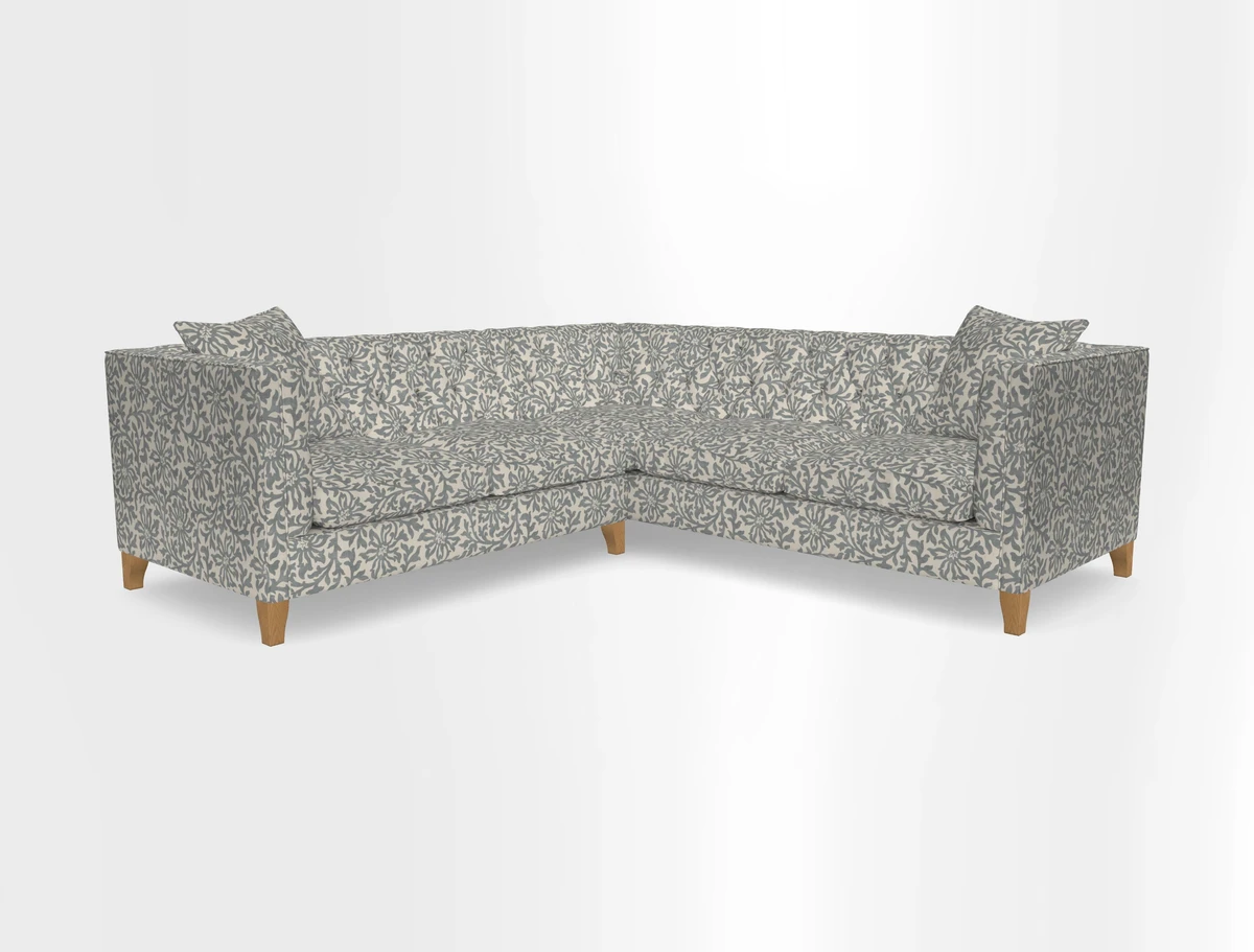 Haresfield Corner Sofa in Two Tone Plain Biscuit