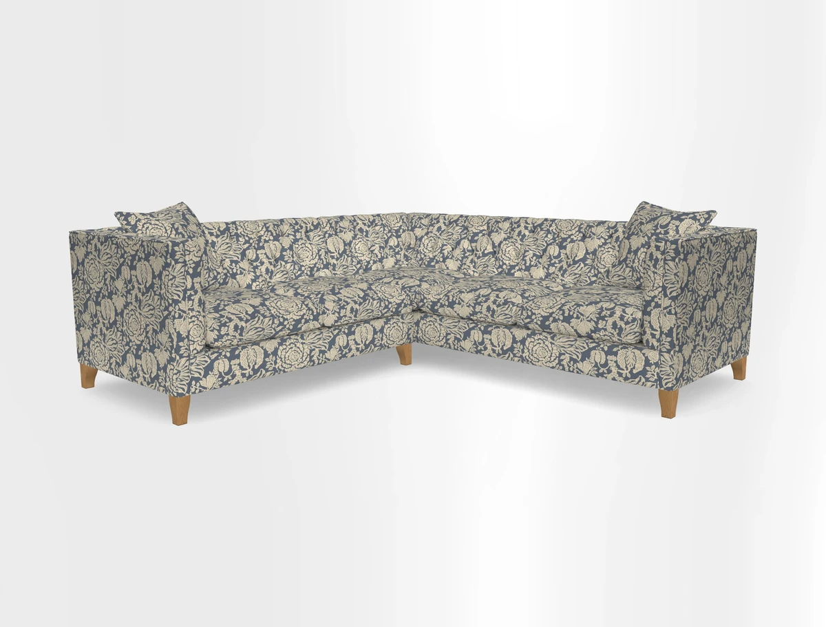 Haresfield Corner Sofa in Two Tone Plain Biscuit