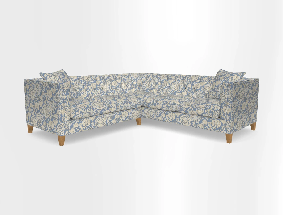 Haresfield Corner Sofa in Two Tone Plain Biscuit