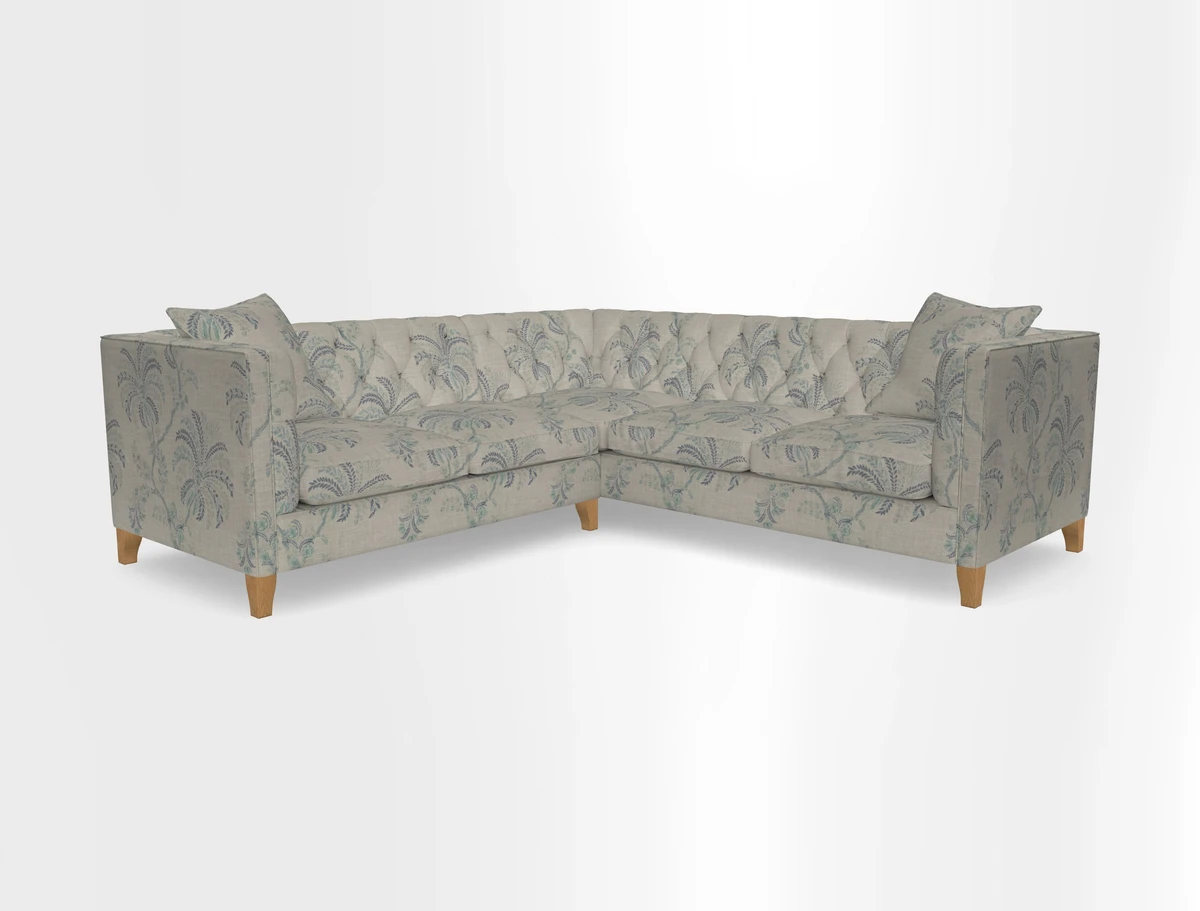 Haresfield Corner Sofa in Two Tone Plain Biscuit