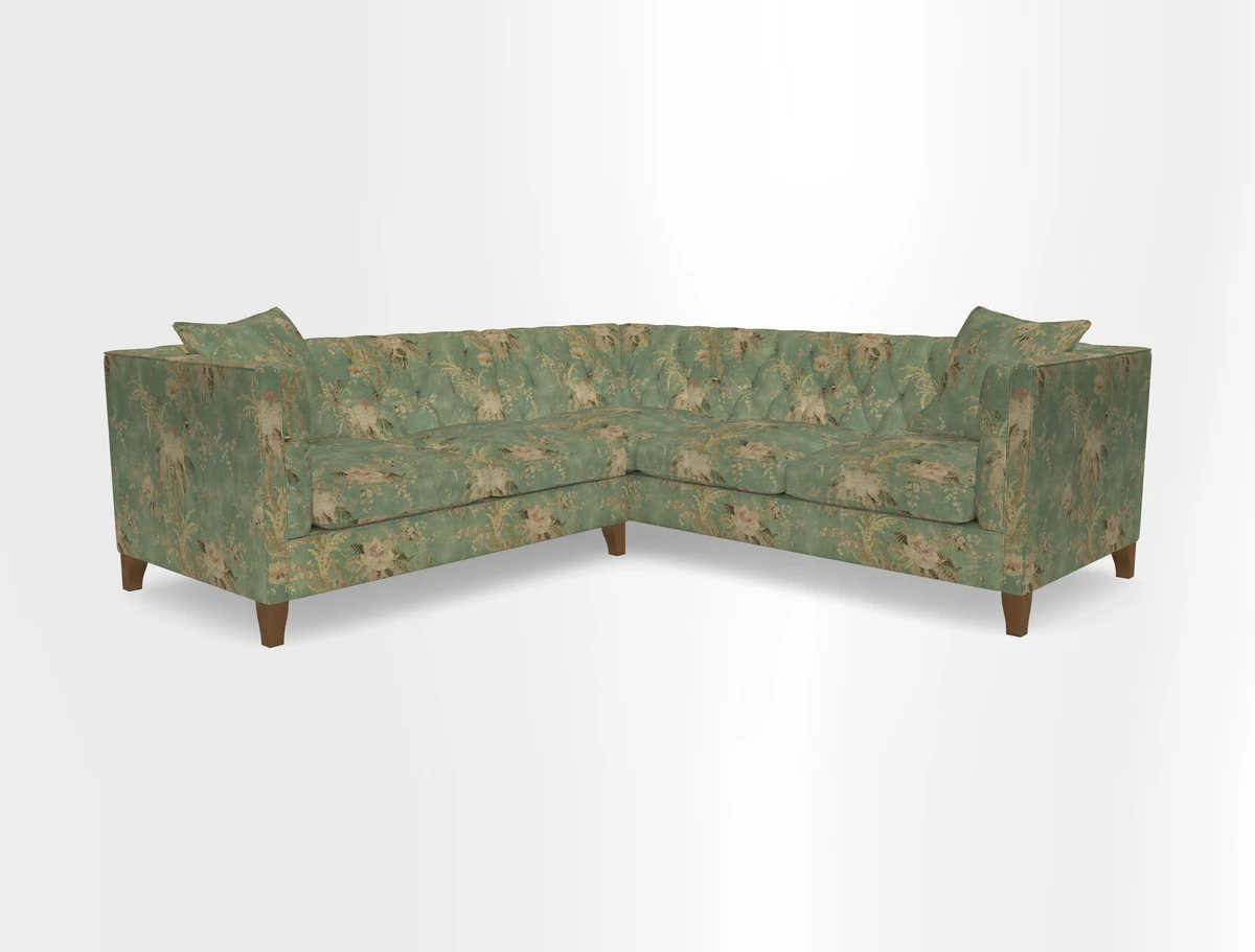 Haresfield Corner Sofa in Two Tone Plain Biscuit