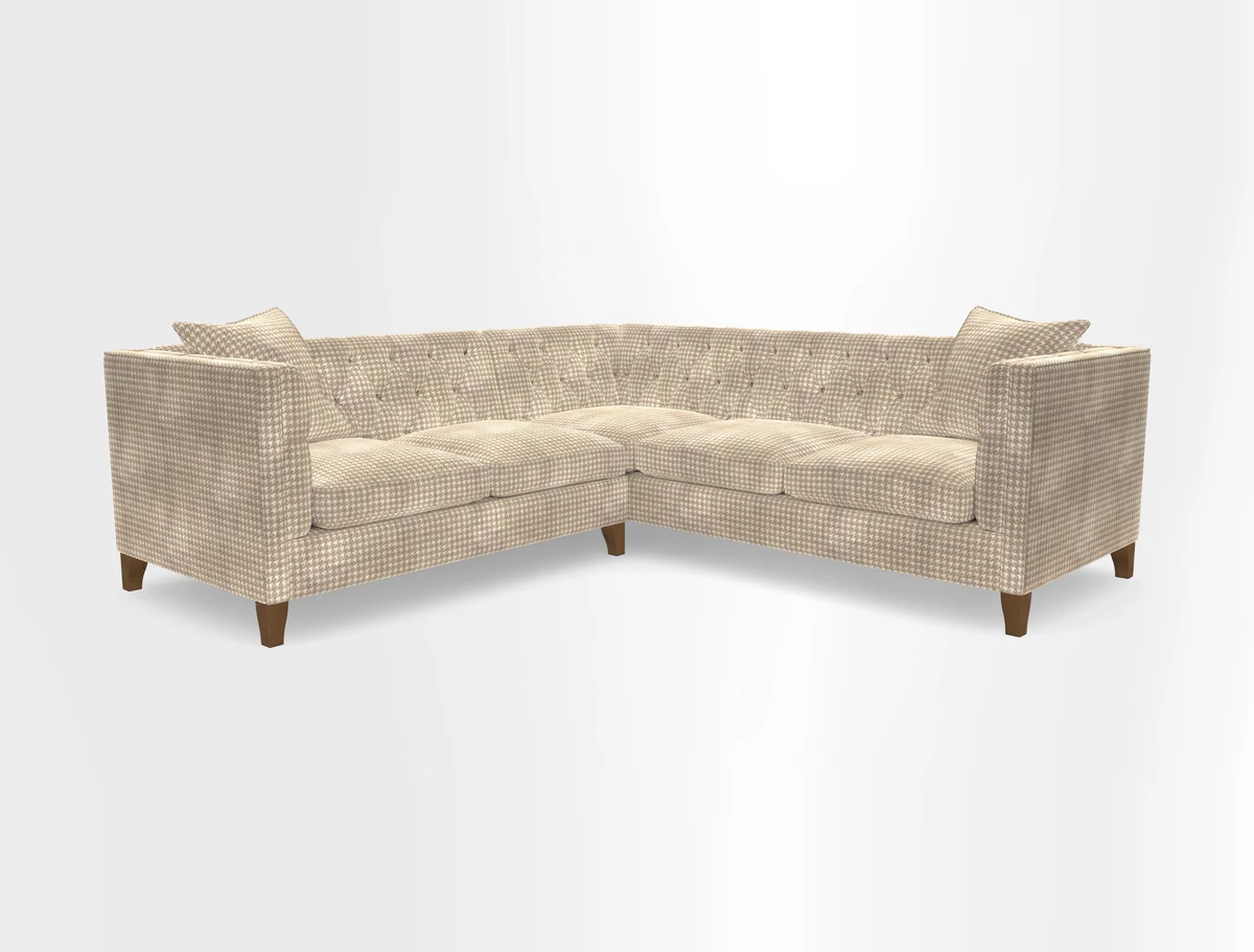 Haresfield Corner Sofa in Two Tone Plain Biscuit