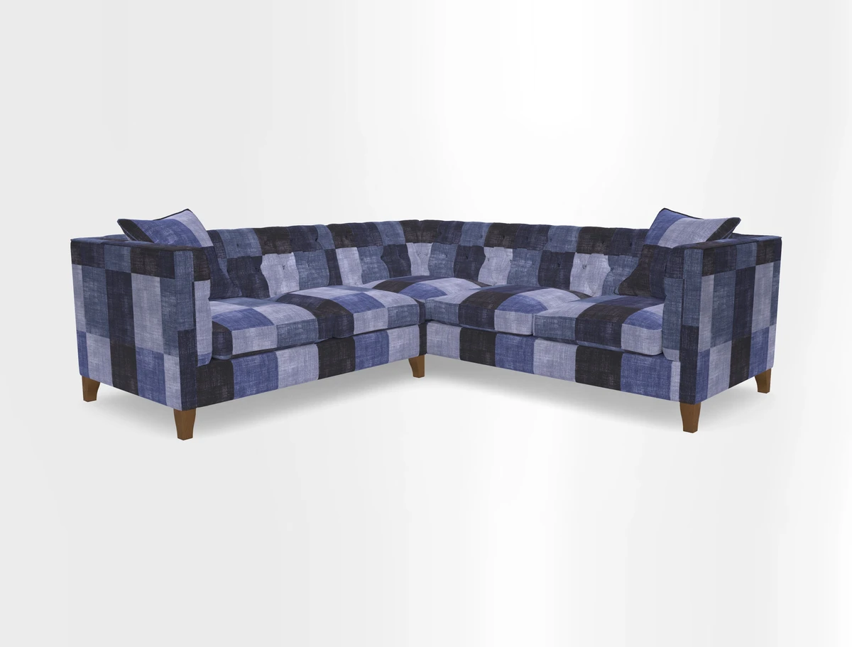 Haresfield Corner Sofa in Two Tone Plain Biscuit
