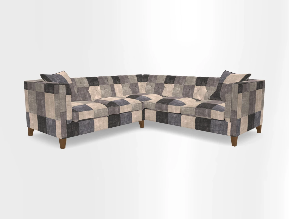 Haresfield Corner Sofa in Two Tone Plain Biscuit