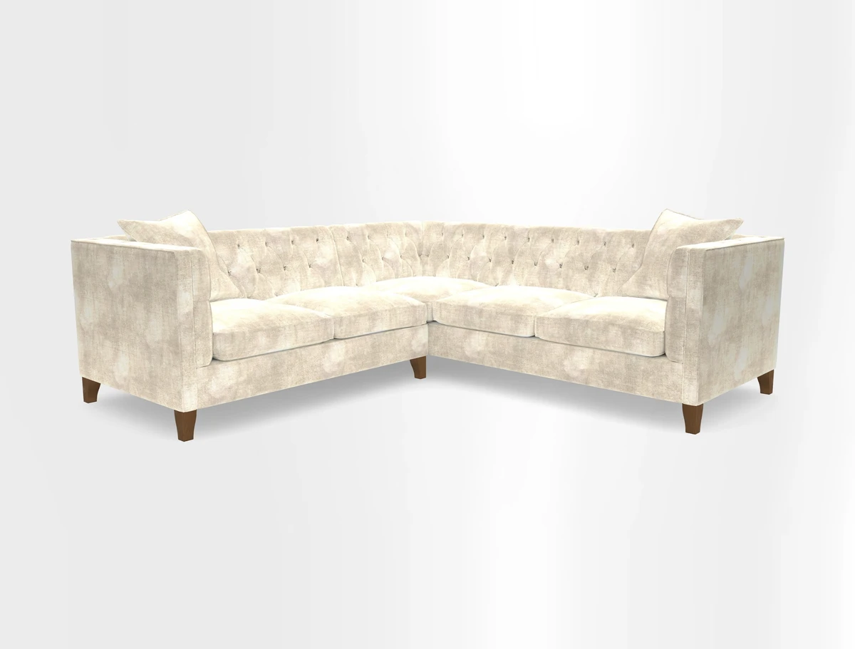 Haresfield Corner Sofa in Two Tone Plain Biscuit