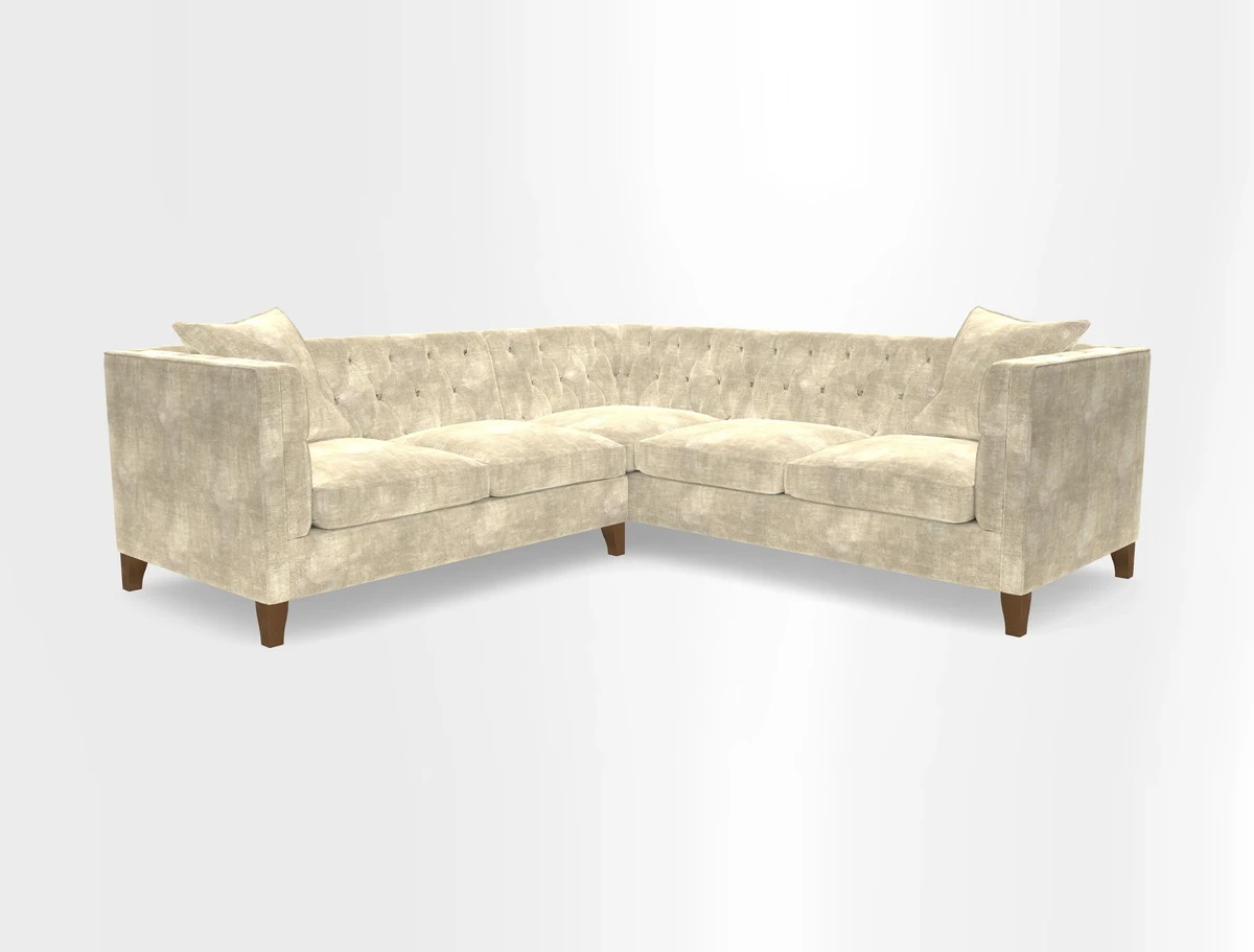 Haresfield Corner Sofa in Two Tone Plain Biscuit