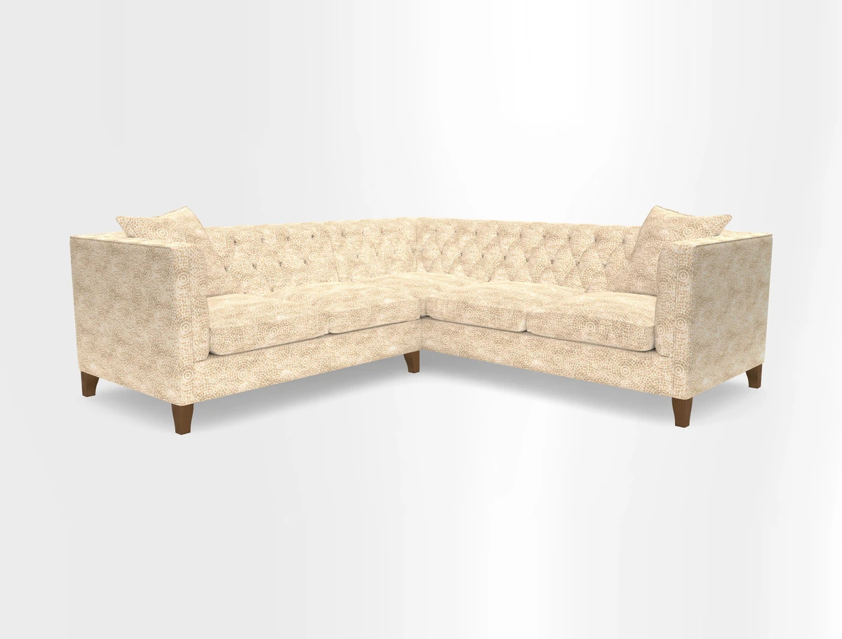 Haresfield Corner Sofa in Two Tone Plain Biscuit