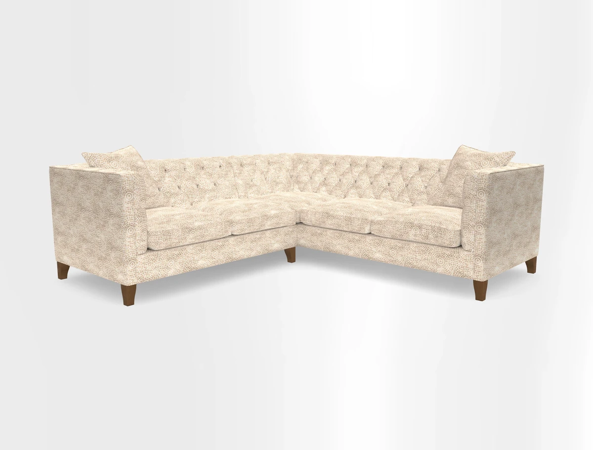 Haresfield Corner Sofa in Two Tone Plain Biscuit