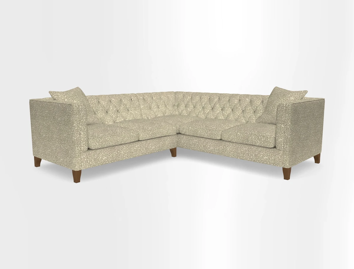 Haresfield Corner Sofa in Two Tone Plain Biscuit