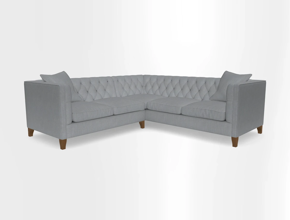 Haresfield Corner Sofa in Two Tone Plain Biscuit