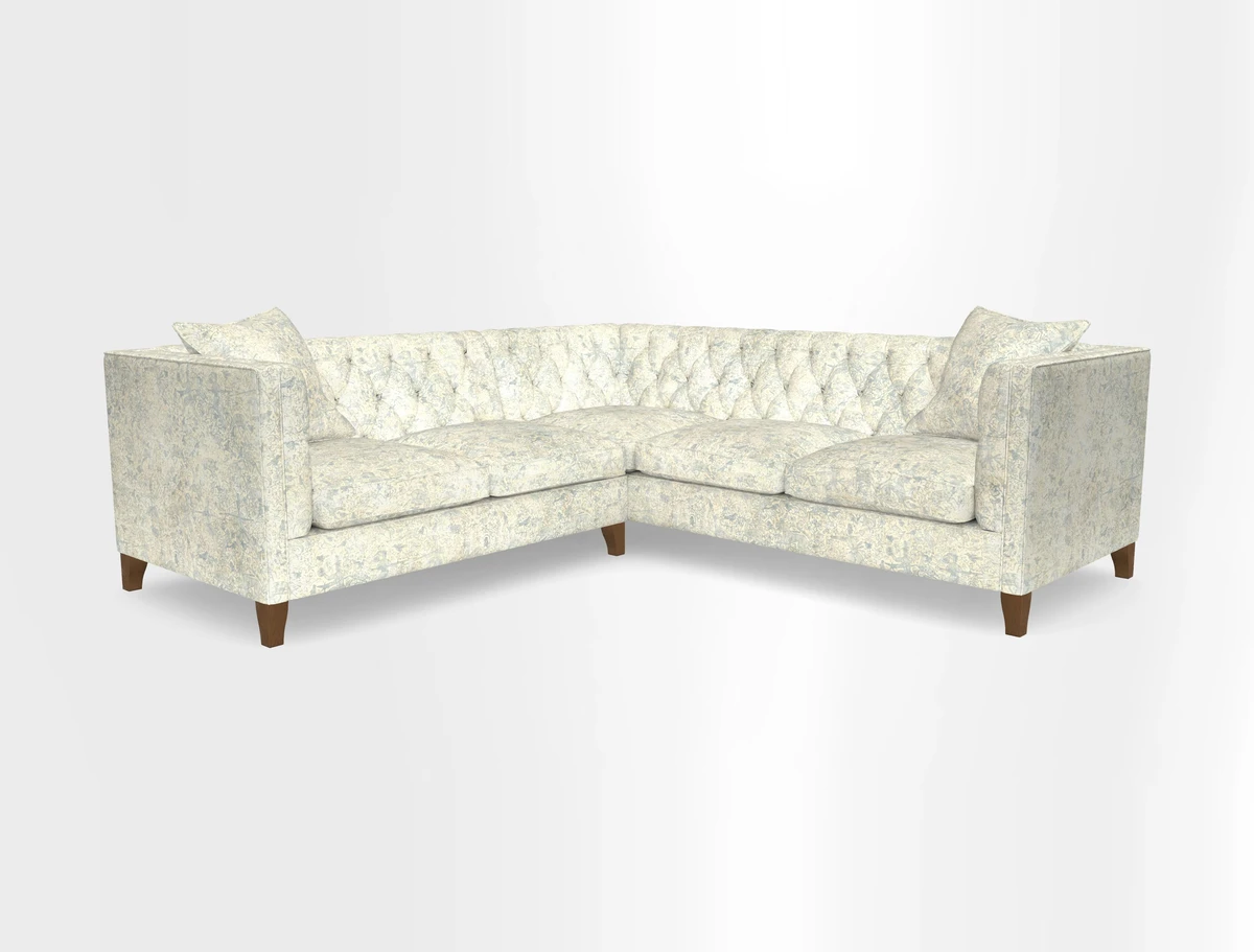 Haresfield Corner Sofa in Two Tone Plain Biscuit