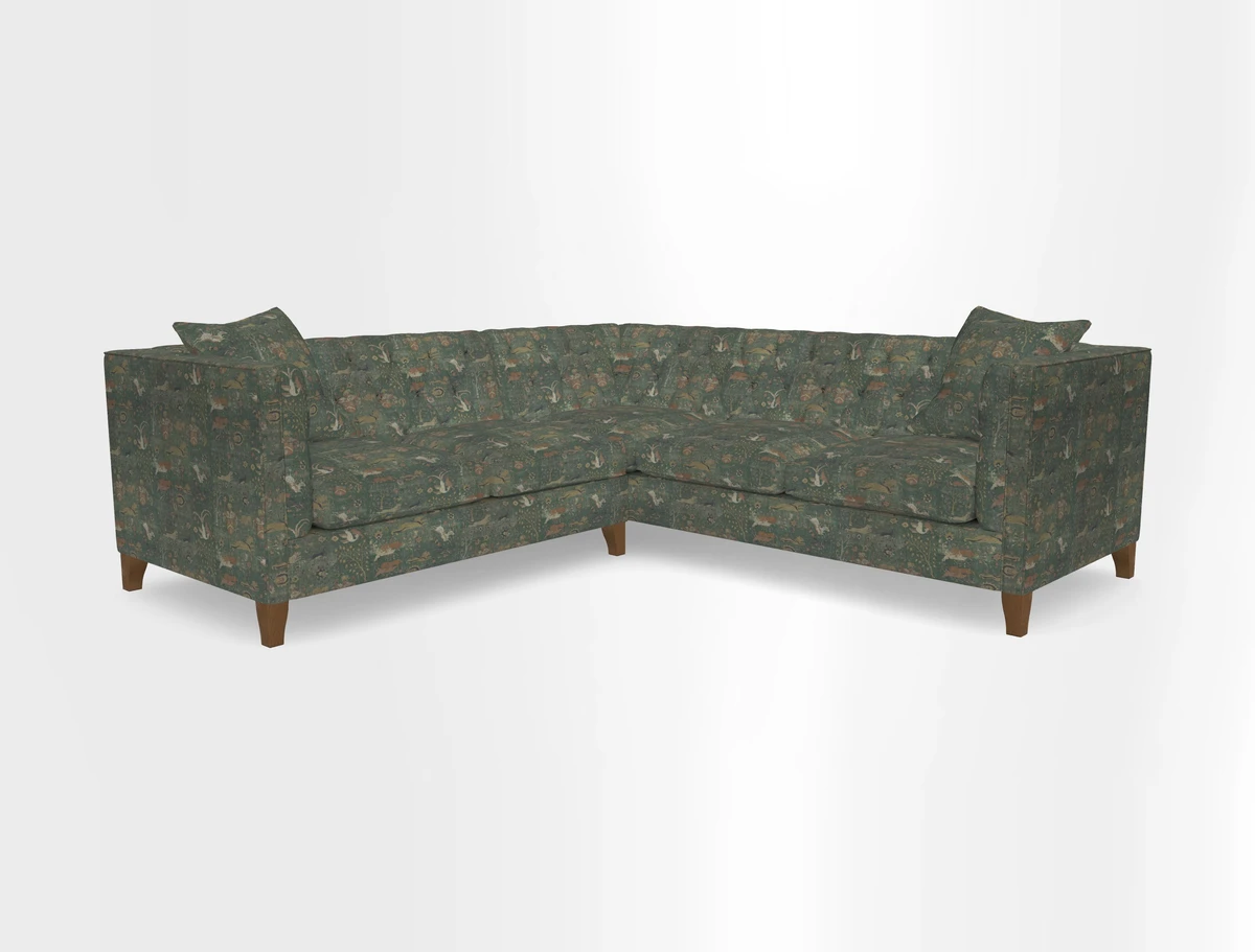 Haresfield Corner Sofa in Two Tone Plain Biscuit