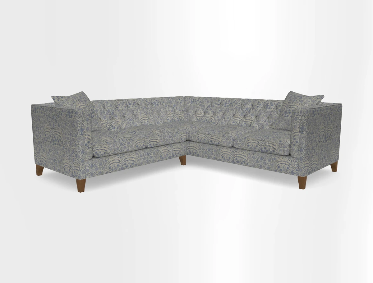 Haresfield Corner Sofa in Two Tone Plain Biscuit