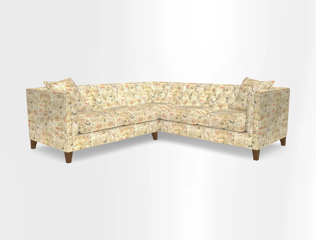 Haresfield Corner Sofa in Two Tone Plain Biscuit