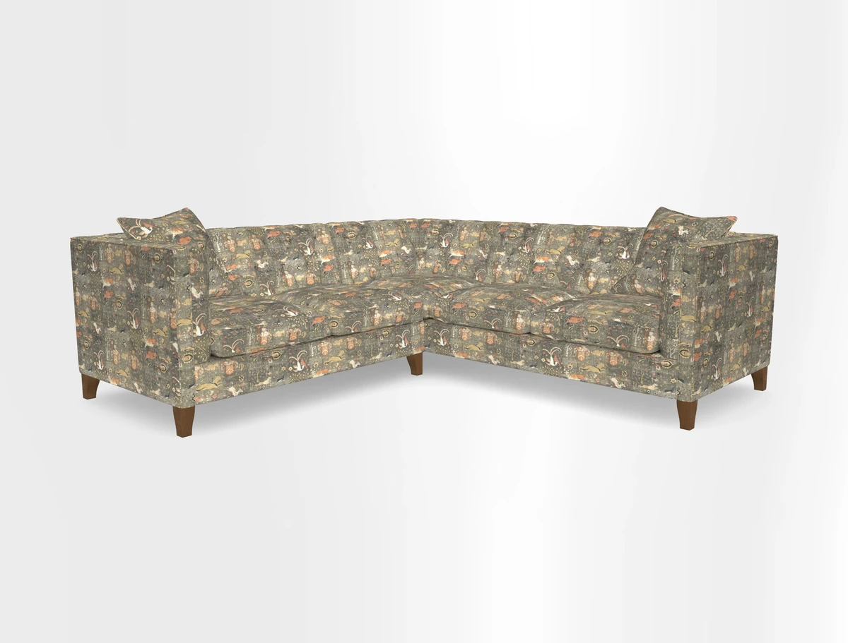 Haresfield Corner Sofa in Two Tone Plain Biscuit
