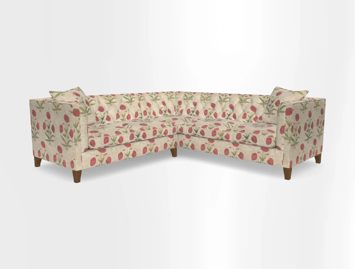 Haresfield Corner Sofa in Two Tone Plain Biscuit