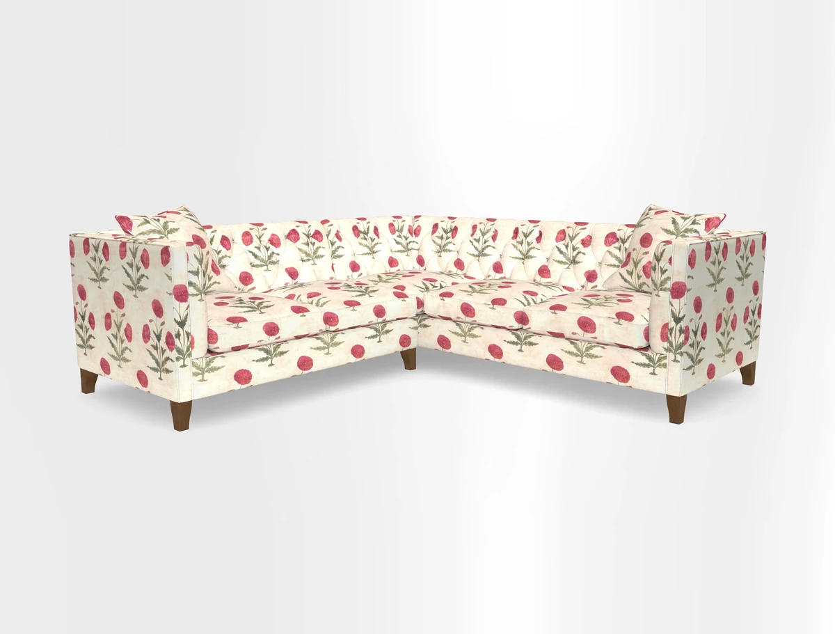 Haresfield Corner Sofa in Two Tone Plain Biscuit