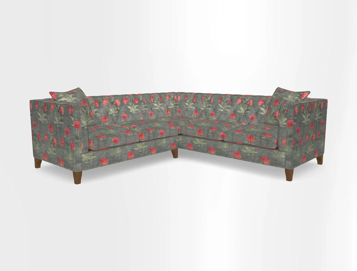 Haresfield Corner Sofa in Two Tone Plain Biscuit