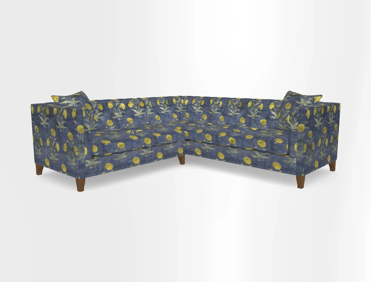 Haresfield Corner Sofa in Two Tone Plain Biscuit