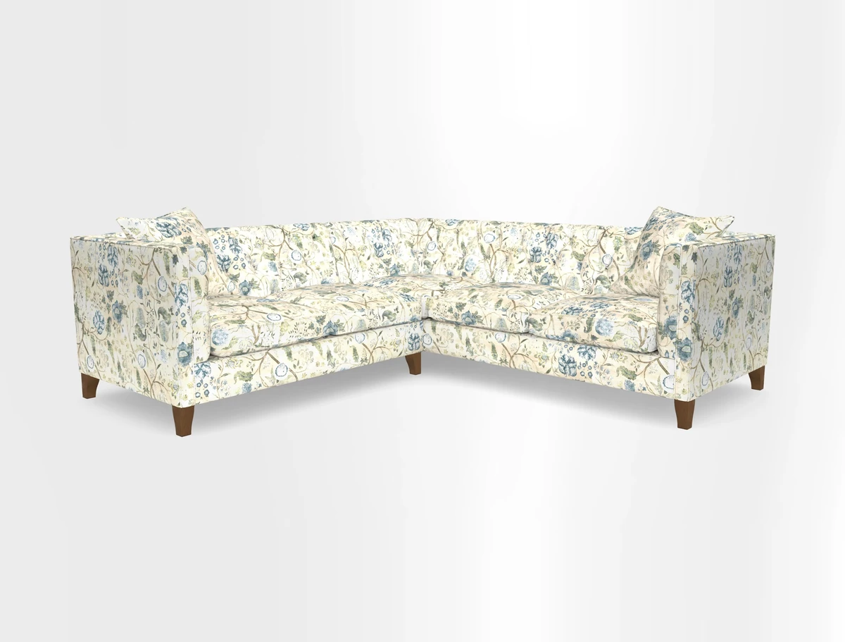 Haresfield Corner Sofa in Two Tone Plain Biscuit