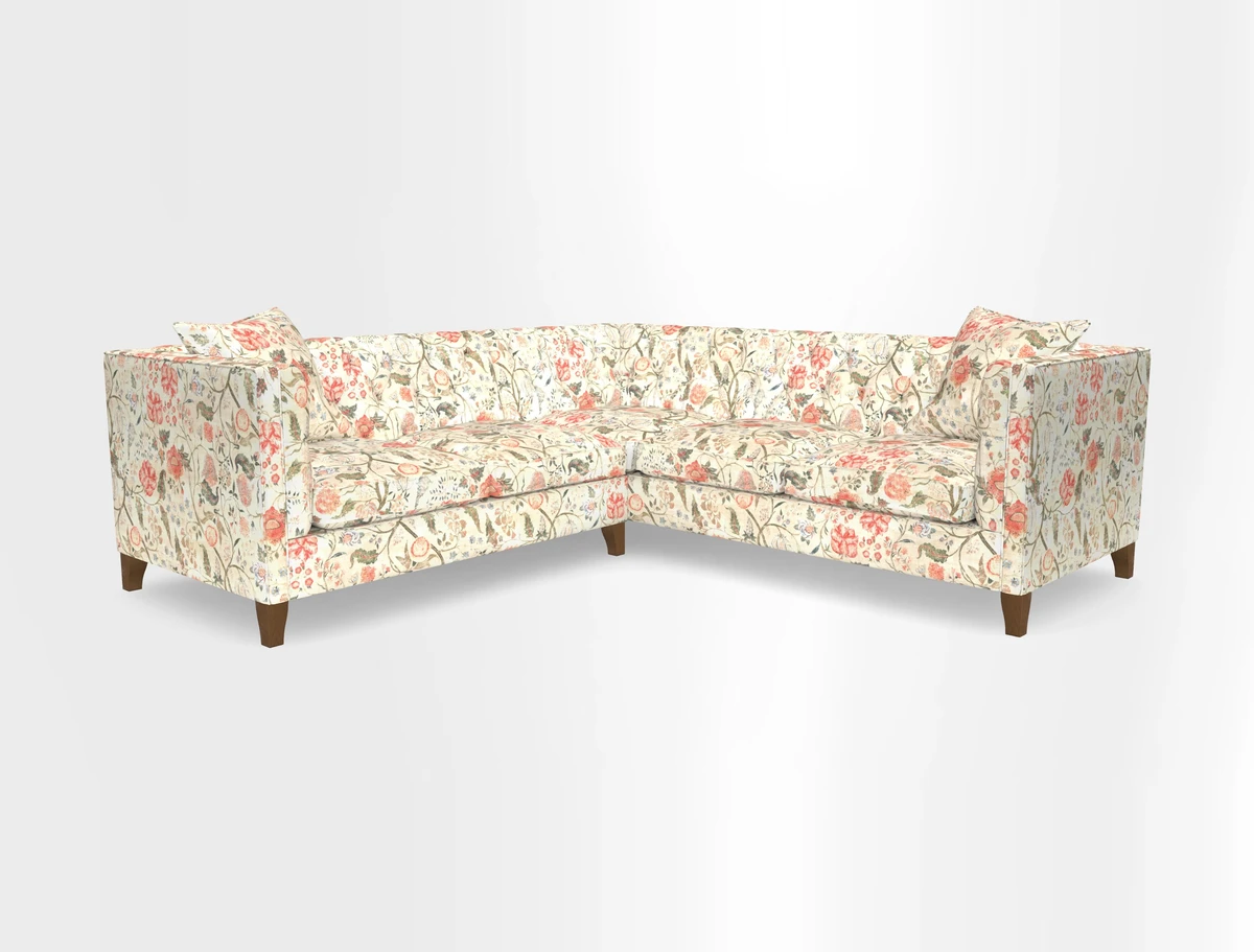 Haresfield Corner Sofa in Two Tone Plain Biscuit