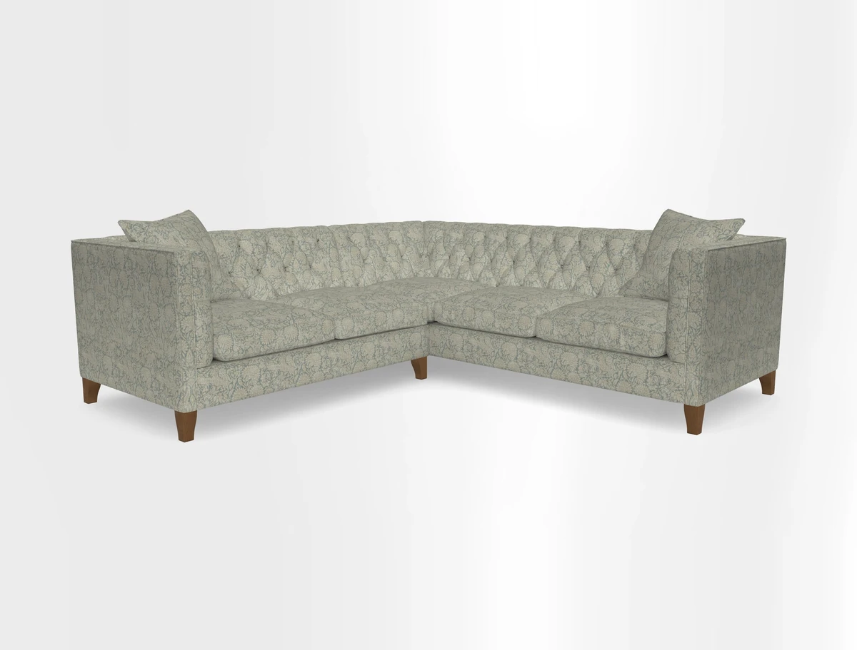 Haresfield Corner Sofa in Two Tone Plain Biscuit