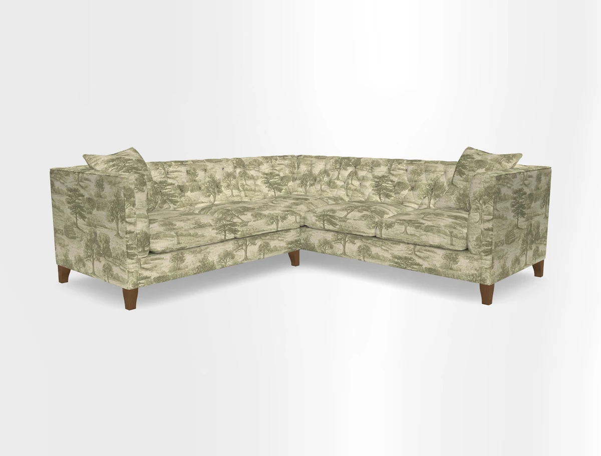 Haresfield Corner Sofa in Two Tone Plain Biscuit