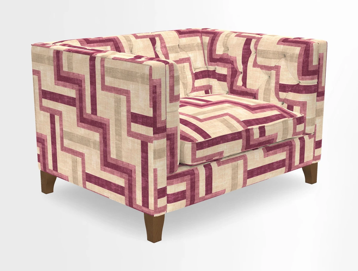Haresfield Snuggler Dipped Arms in Mohair Lichen Seat Cushion in RHS Gertrude Jekyll Meadow Flower Olive and Scatters in RHS Gertrude Jekyll Folklore Olive