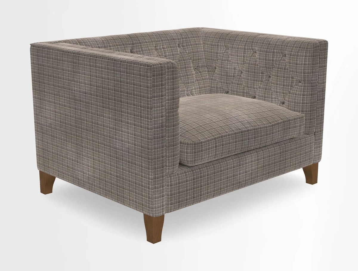 Haresfield Snuggler Dipped Arms in Mohair Lichen Seat Cushion in RHS Gertrude Jekyll Meadow Flower Olive and Scatters in RHS Gertrude Jekyll Folklore Olive