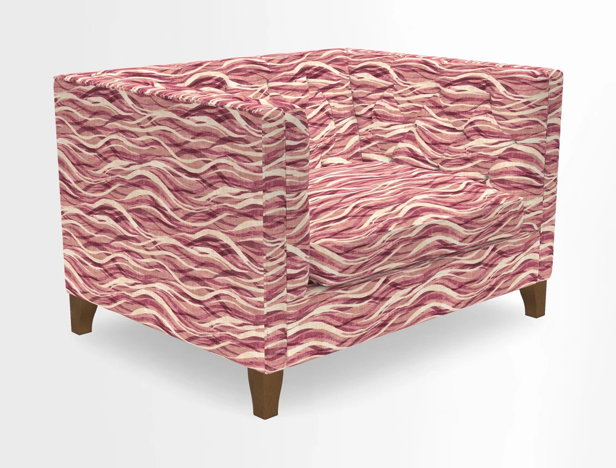 Haresfield Snuggler Dipped Arms in Mohair Lichen Seat Cushion in RHS Gertrude Jekyll Meadow Flower Olive and Scatters in RHS Gertrude Jekyll Folklore Olive