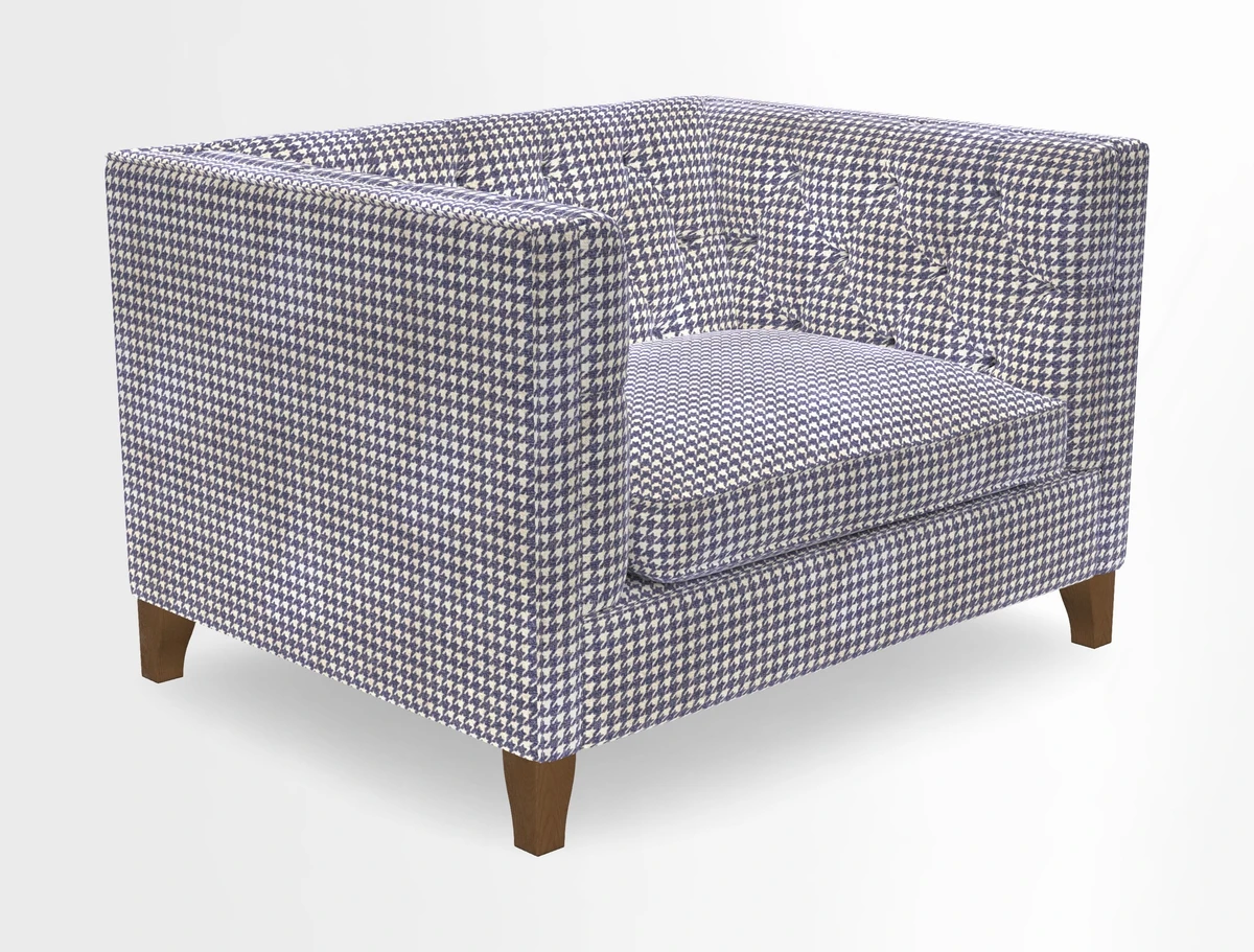 Haresfield Snuggler Dipped Arms in Mohair Lichen Seat Cushion in RHS Gertrude Jekyll Meadow Flower Olive and Scatters in RHS Gertrude Jekyll Folklore Olive