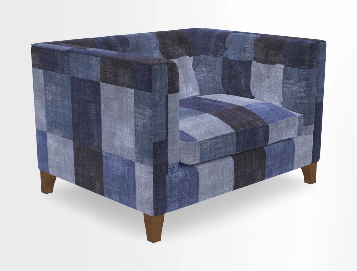 Haresfield Snuggler Dipped Arms in Mohair Lichen Seat Cushion in RHS Gertrude Jekyll Meadow Flower Olive and Scatters in RHS Gertrude Jekyll Folklore Olive