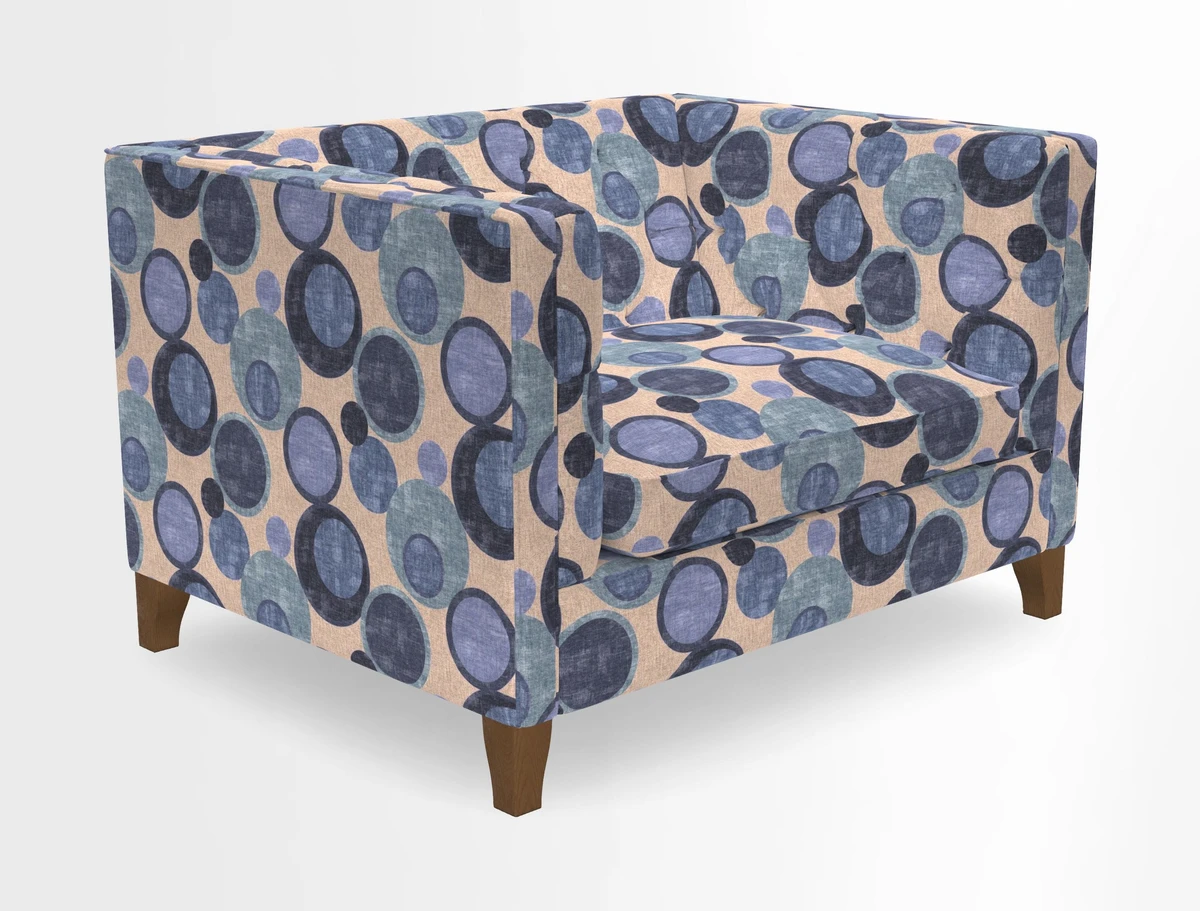 Haresfield Snuggler Dipped Arms in Mohair Lichen Seat Cushion in RHS Gertrude Jekyll Meadow Flower Olive and Scatters in RHS Gertrude Jekyll Folklore Olive