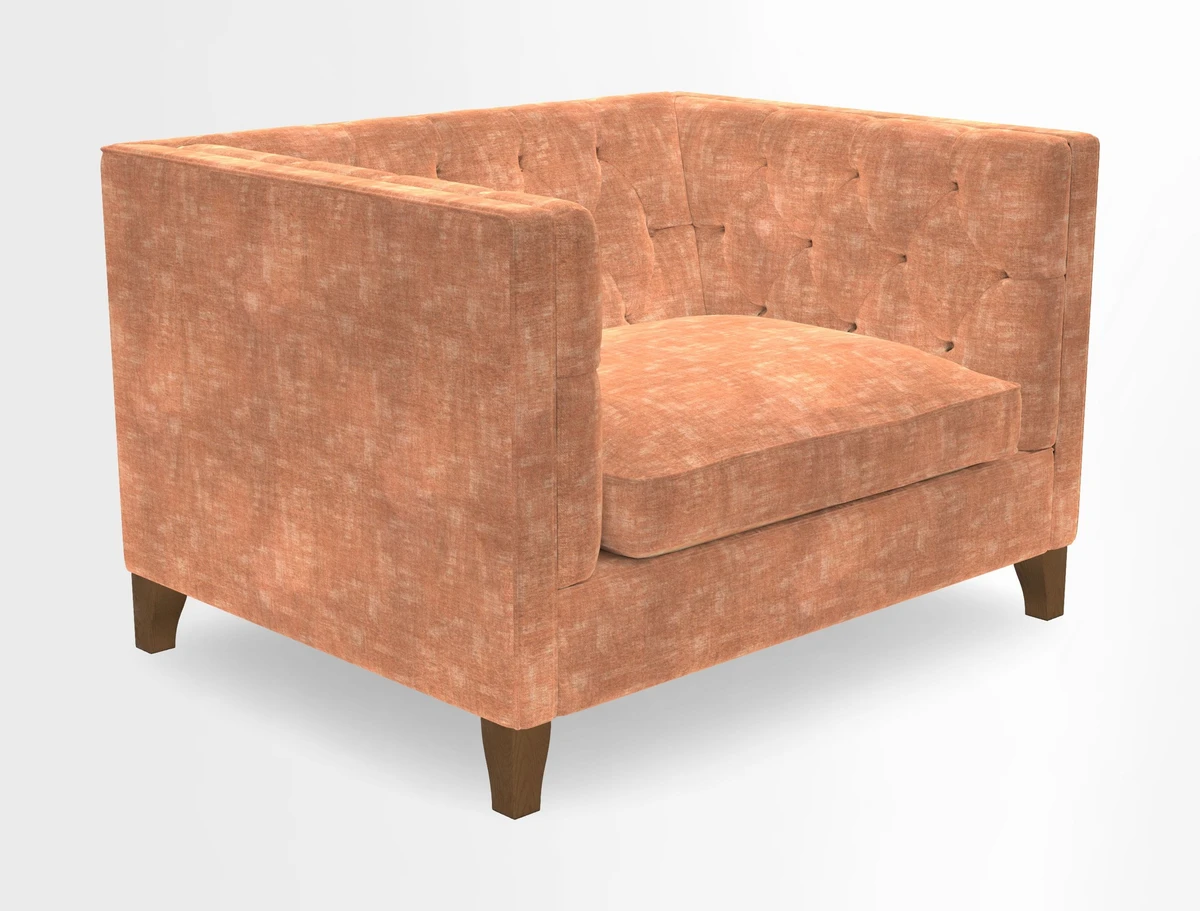 Haresfield Snuggler Dipped Arms in Mohair Lichen Seat Cushion in RHS Gertrude Jekyll Meadow Flower Olive and Scatters in RHS Gertrude Jekyll Folklore Olive