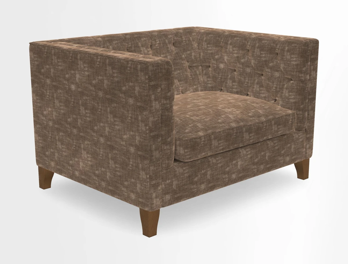 Haresfield Snuggler Dipped Arms in Mohair Lichen Seat Cushion in RHS Gertrude Jekyll Meadow Flower Olive and Scatters in RHS Gertrude Jekyll Folklore Olive