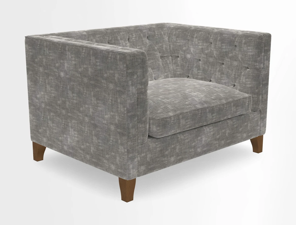 Haresfield Snuggler Dipped Arms in Mohair Lichen Seat Cushion in RHS Gertrude Jekyll Meadow Flower Olive and Scatters in RHS Gertrude Jekyll Folklore Olive