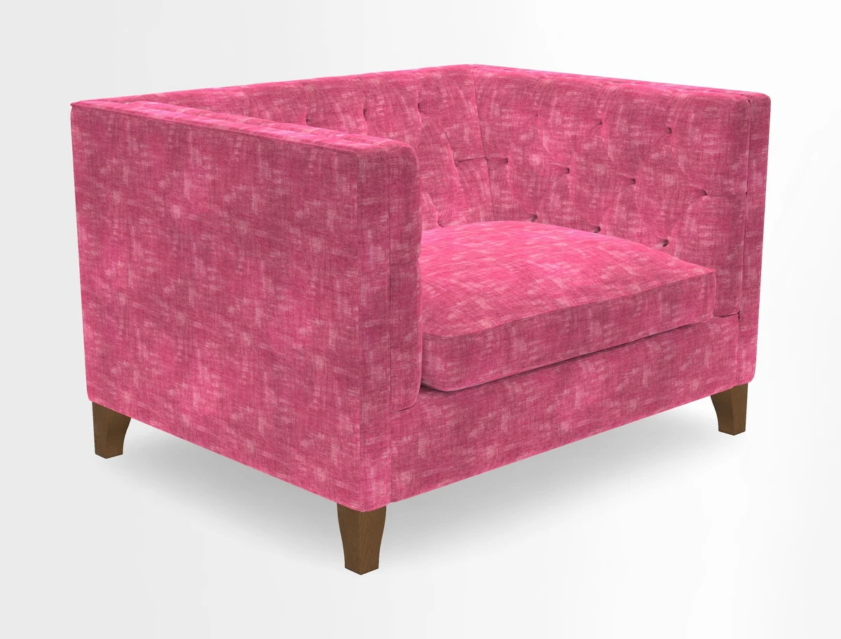Haresfield Snuggler Dipped Arms in Mohair Lichen Seat Cushion in RHS Gertrude Jekyll Meadow Flower Olive and Scatters in RHS Gertrude Jekyll Folklore Olive