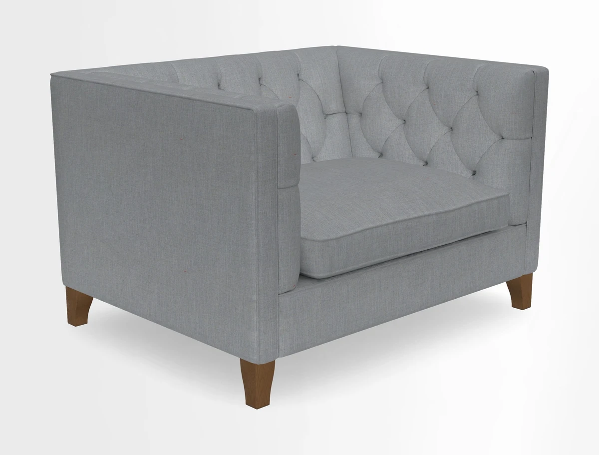 Haresfield Snuggler Dipped Arms in Mohair Lichen Seat Cushion in RHS Gertrude Jekyll Meadow Flower Olive and Scatters in RHS Gertrude Jekyll Folklore Olive