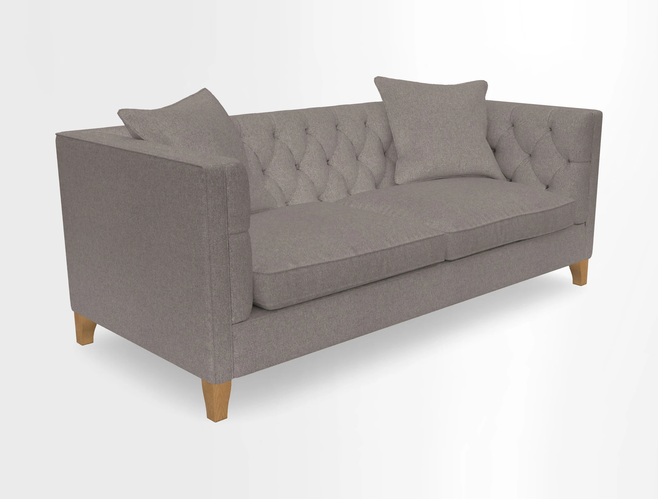 Haresfield 3 seater sofa in Whernside Spring Grass and Stockport Stripe Hunter 