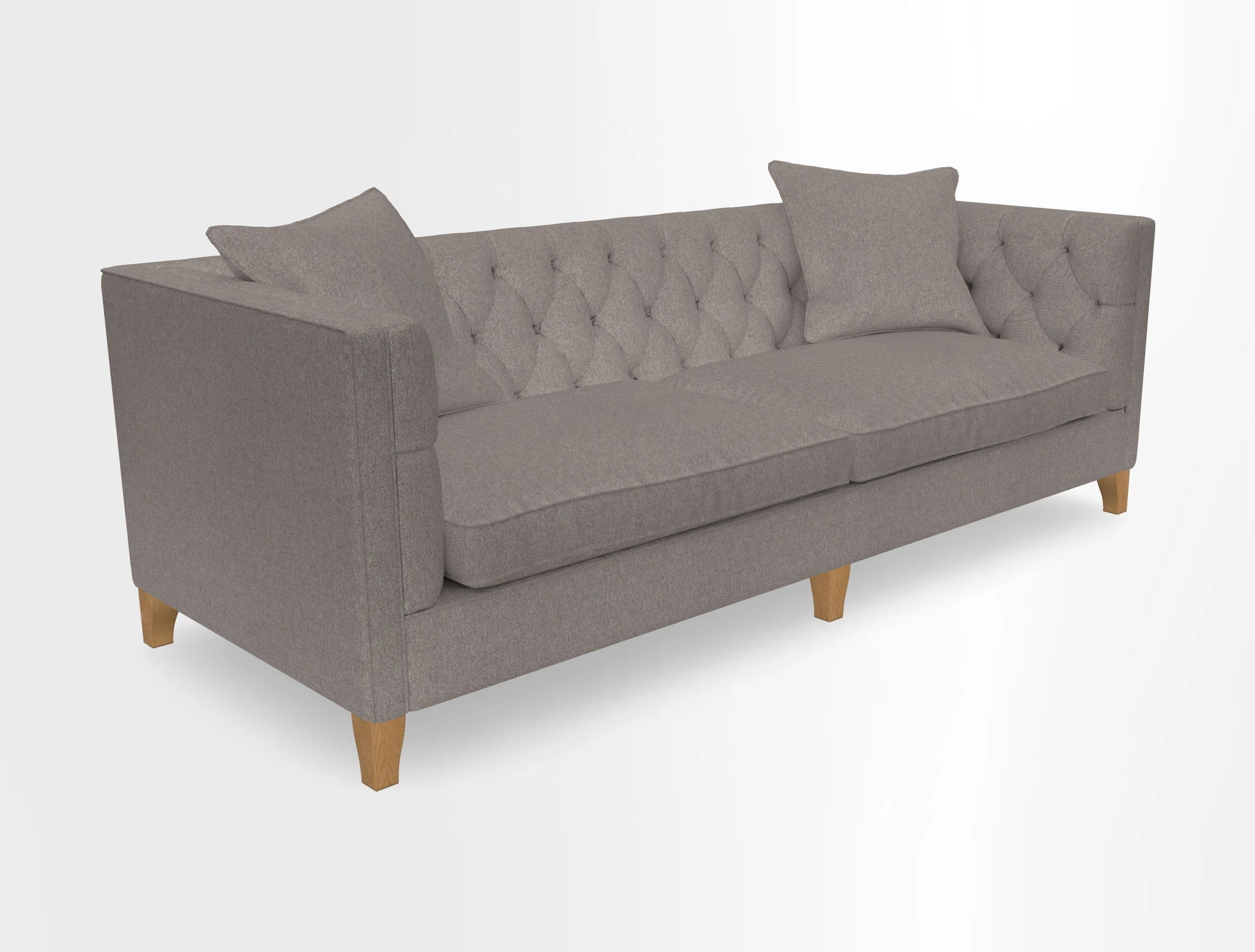 Haresfield 3 seater sofa in Whernside Spring Grass and Stockport Stripe Hunter 