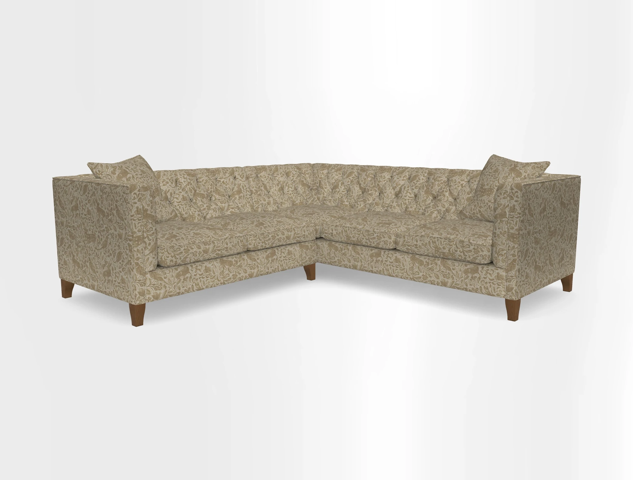 Haresfield Corner Sofa in Two Tone Plain Biscuit