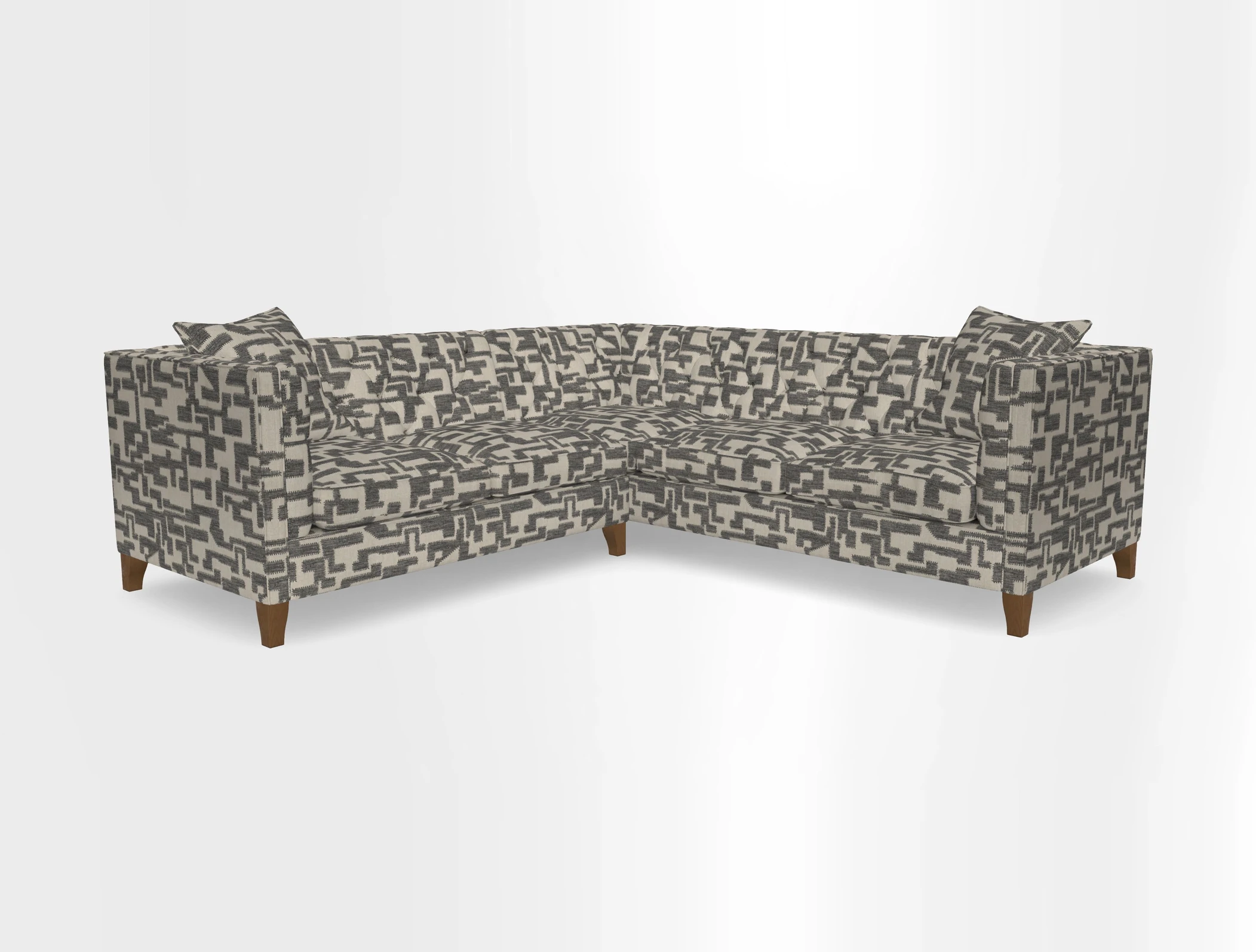 Haresfield Corner Sofa in Two Tone Plain Biscuit
