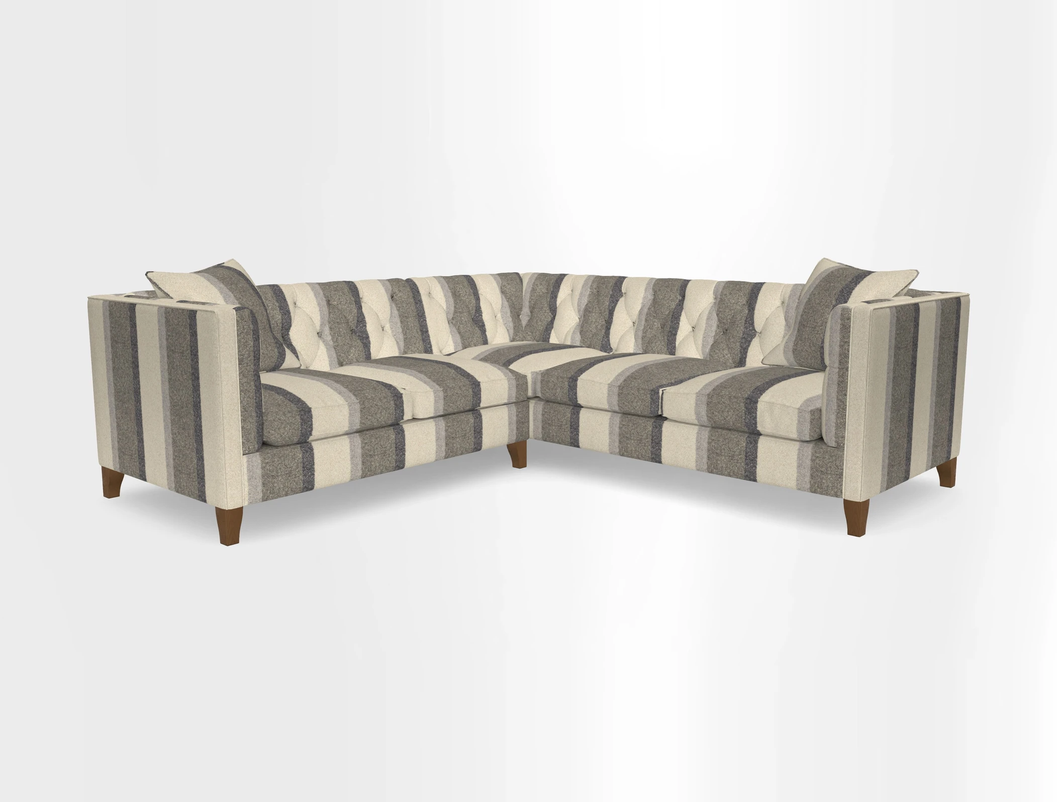 Haresfield Corner Sofa in Two Tone Plain Biscuit