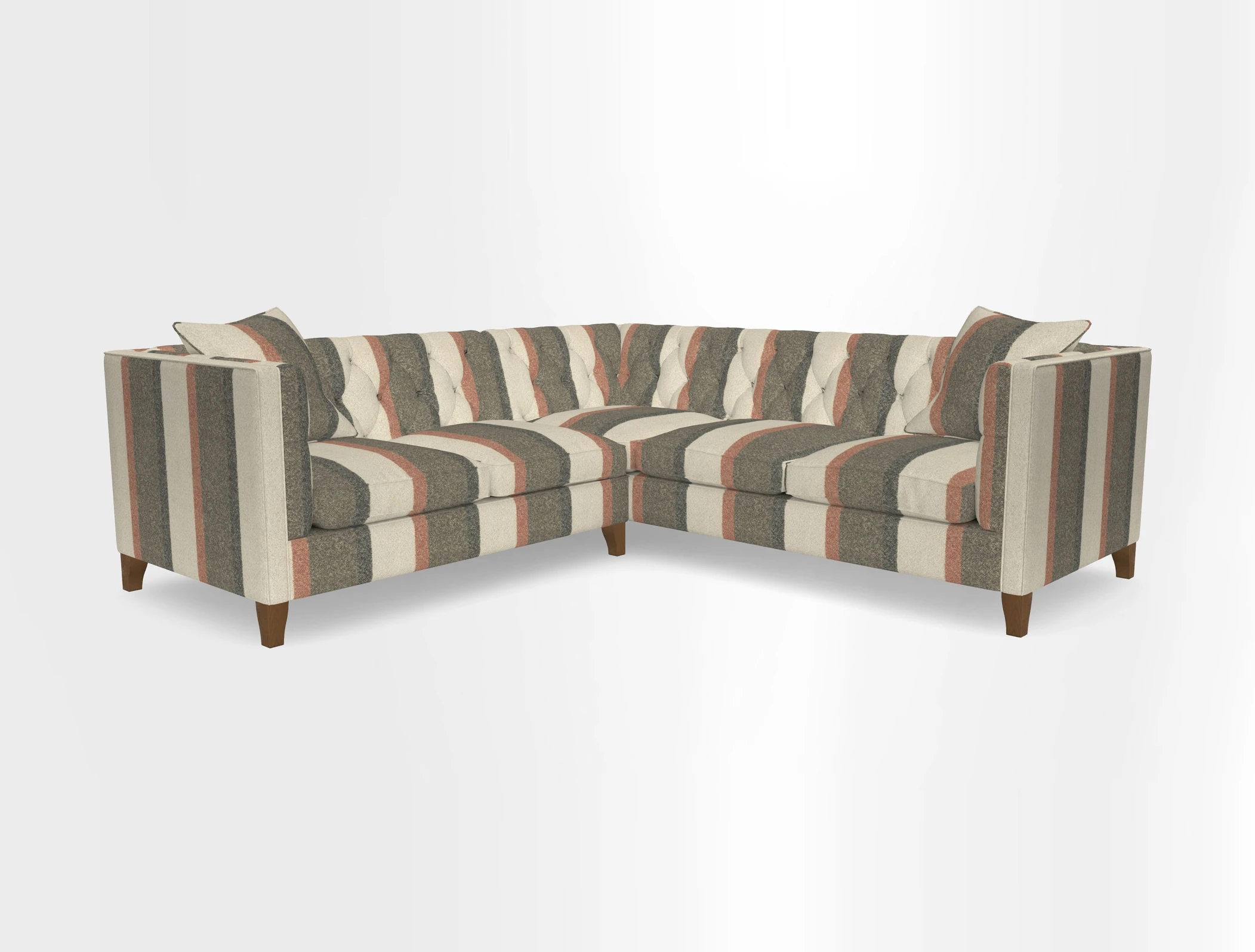 Haresfield Corner Sofa in Two Tone Plain Biscuit