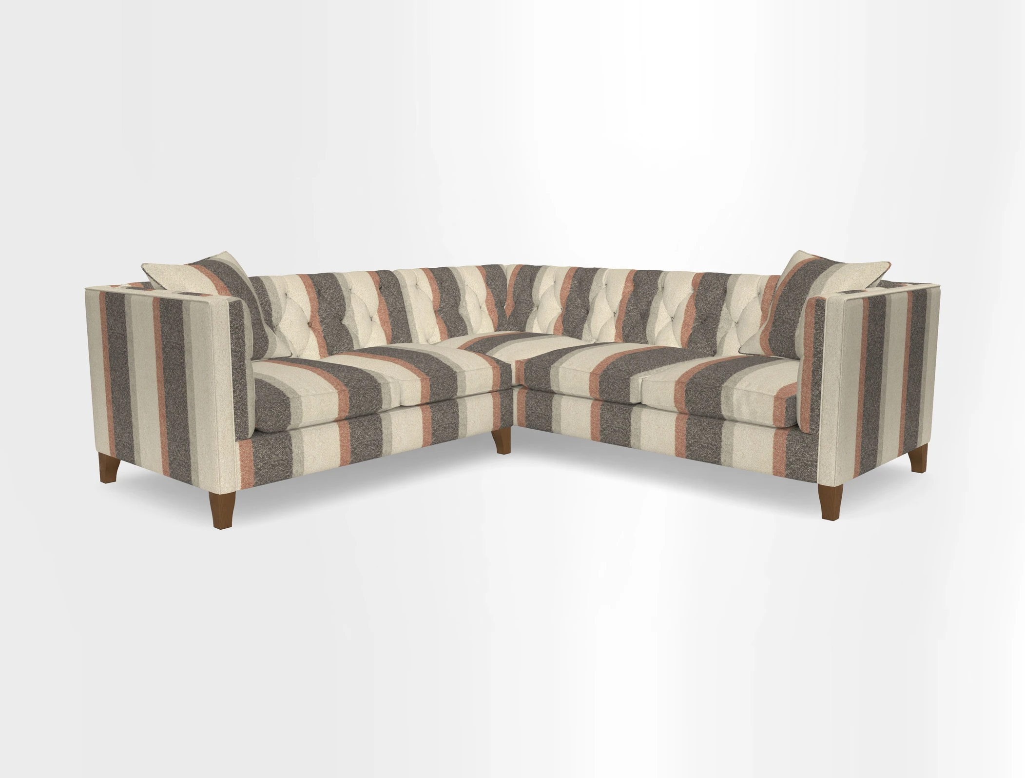 Haresfield Corner Sofa in Two Tone Plain Biscuit